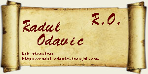 Radul Odavić vizit kartica